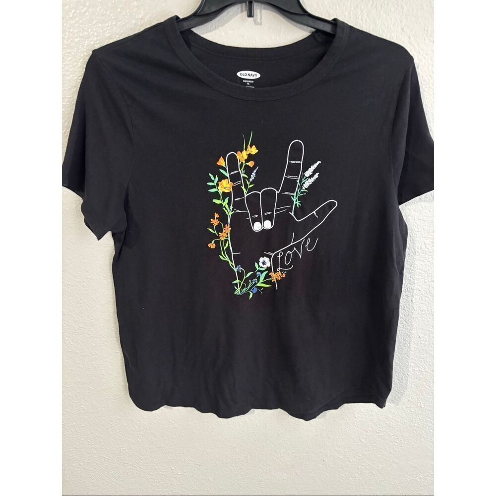❤️Old Navy I Love You Sign Language Graphic Tee
